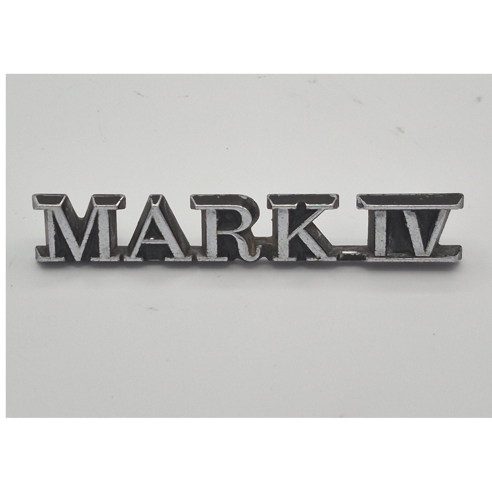 Vintage Lincoln Continental Mark IV Emblem Chrome Car Badge Silver OEM